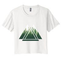 Forest Nature Triangle Minimalism Crop Top