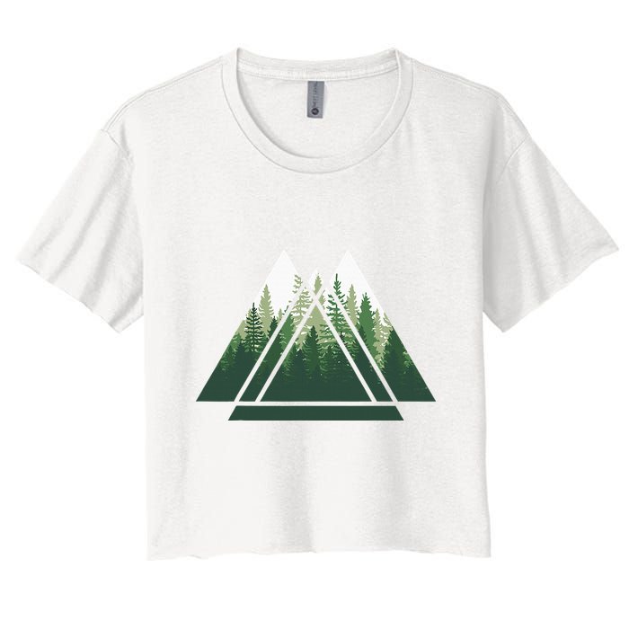 Forest Nature Triangle Minimalism Crop Top