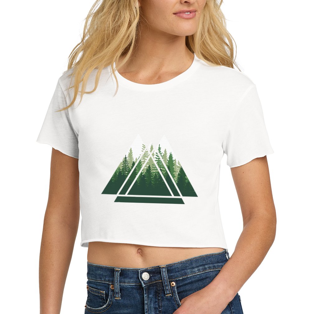 Forest Nature Triangle Minimalism Crop Top