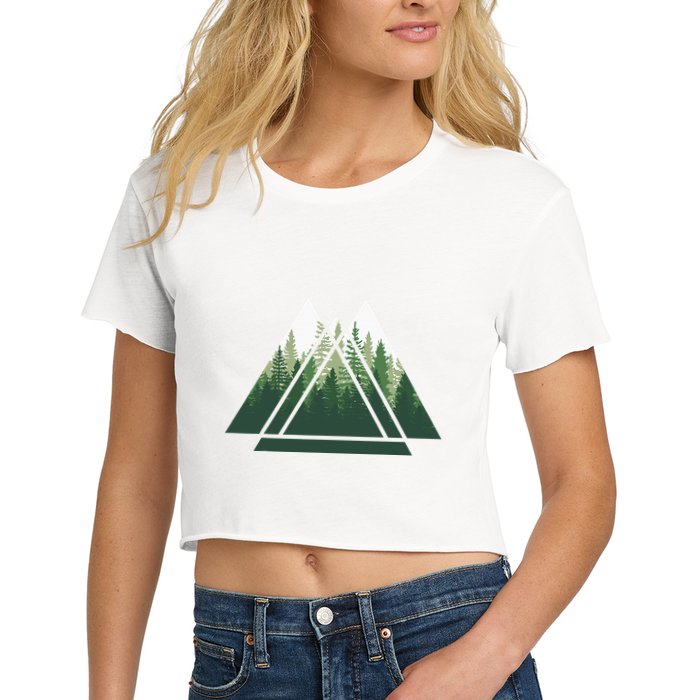 Forest Nature Triangle Minimalism Crop Top
