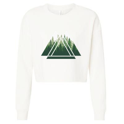 Forest Nature Triangle Minimalism Cropped Pullover Crew
