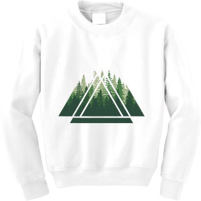 Forest Nature Triangle Minimalism Kids Sweatshirt
