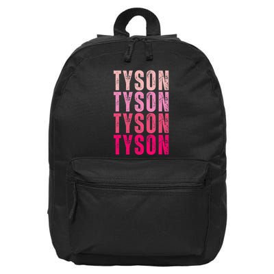 First Name Tyson Girl Boy Retro My Personalized Groovy 80S 16 in Basic Backpack