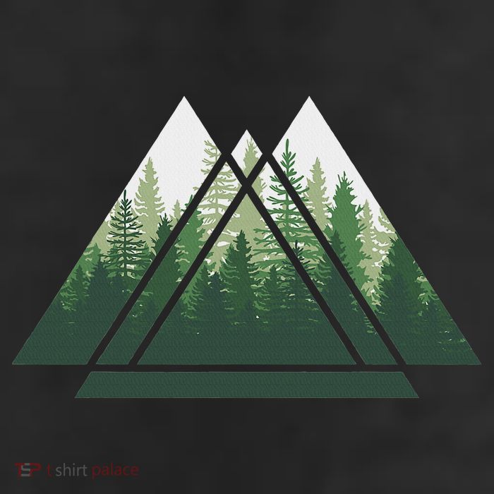Forest Nature Triangle Minimalism Cool Comfort Performance Bucket Hat