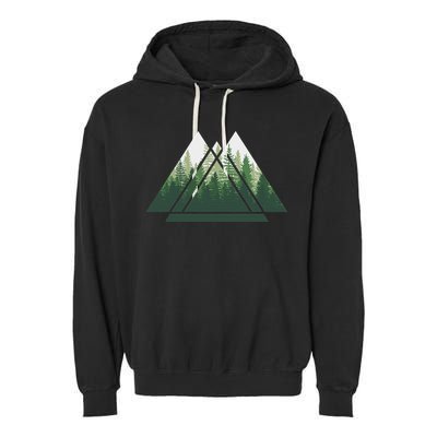 Forest Nature Triangle Minimalism Garment-Dyed Fleece Hoodie