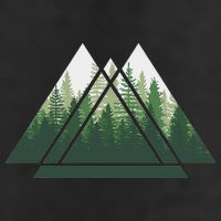 Forest Nature Triangle Minimalism Garment-Dyed Fleece Hoodie