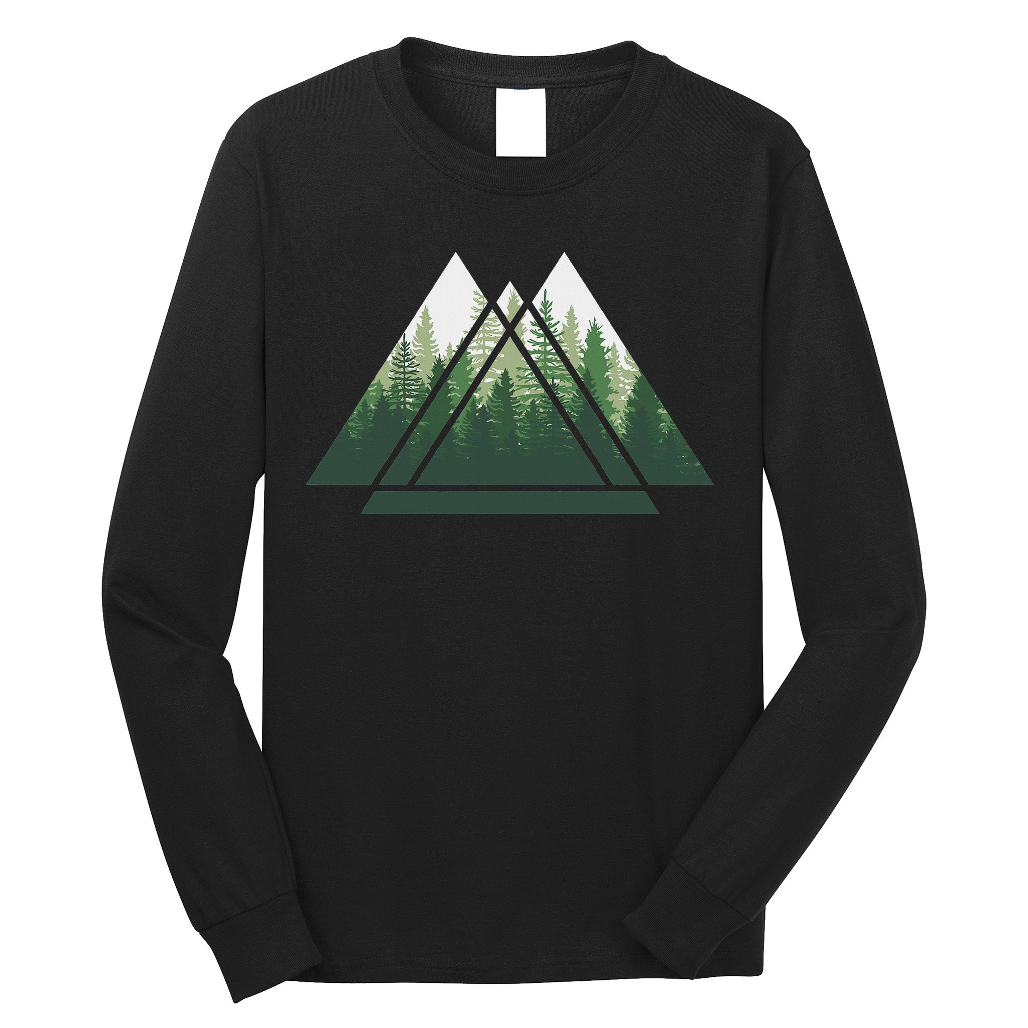 Forest Nature Triangle Minimalism Long Sleeve Shirt