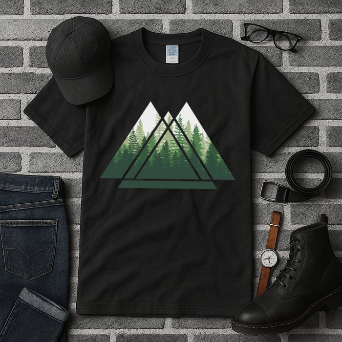 Forest Nature Triangle Minimalism Tall T-Shirt
