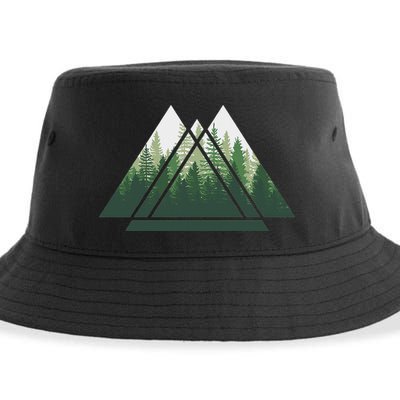 Forest Nature Triangle Minimalism Sustainable Bucket Hat
