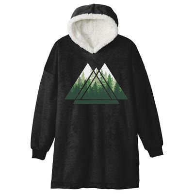 Forest Nature Triangle Minimalism Hooded Wearable Blanket