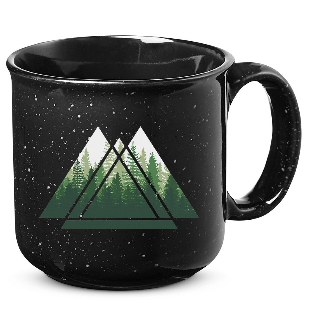 Forest Nature Triangle Minimalism 15oz Campfire Ceramic Mug