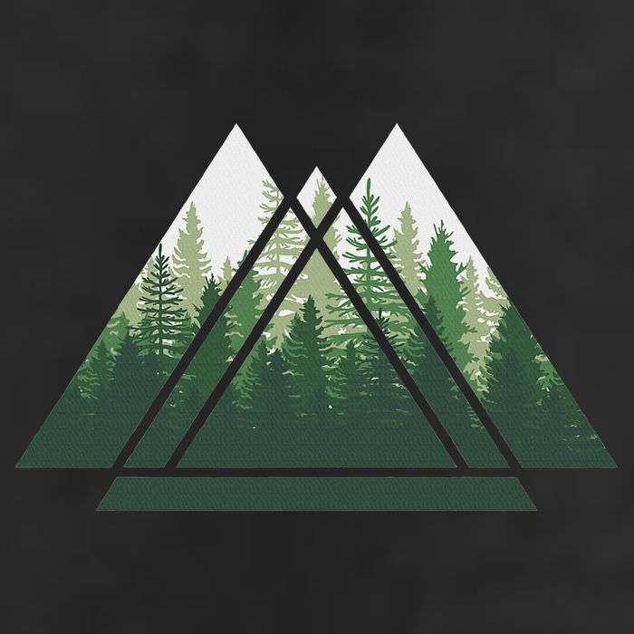Forest Nature Triangle Minimalism 15oz Campfire Ceramic Mug