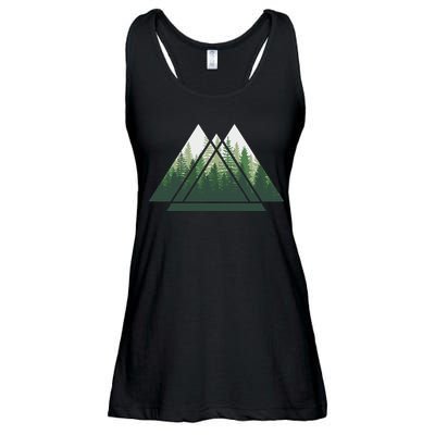 Forest Nature Triangle Minimalism Ladies Essential Flowy Tank