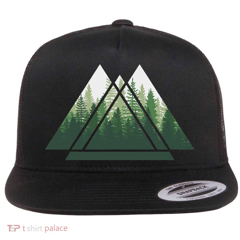 Forest Nature Triangle Minimalism Flatbill Hat