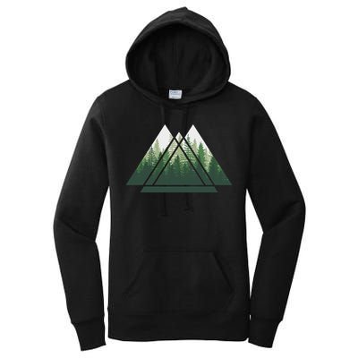 Forest Nature Triangle Minimalism Women's Pullover Hoodie