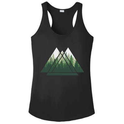 Forest Nature Triangle Minimalism Ladies PosiCharge Competitor Racerback Tank