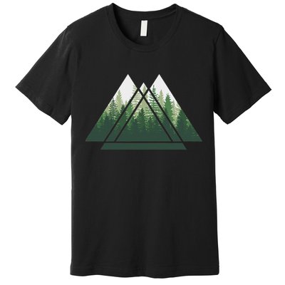 Forest Nature Triangle Minimalism Premium T-Shirt