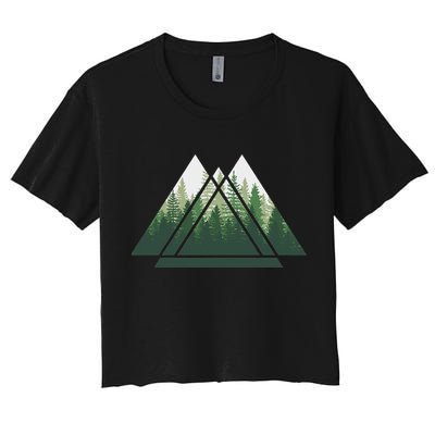 Forest Nature Triangle Minimalism Crop Top