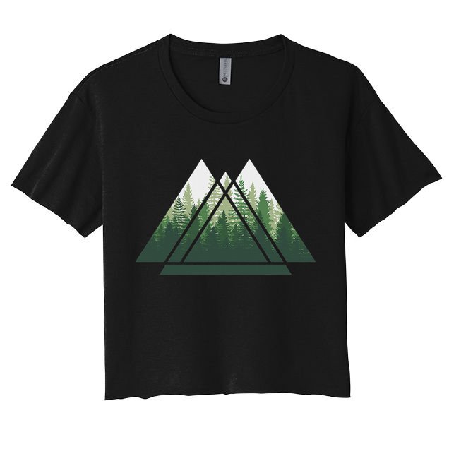 Forest Nature Triangle Minimalism Crop Top