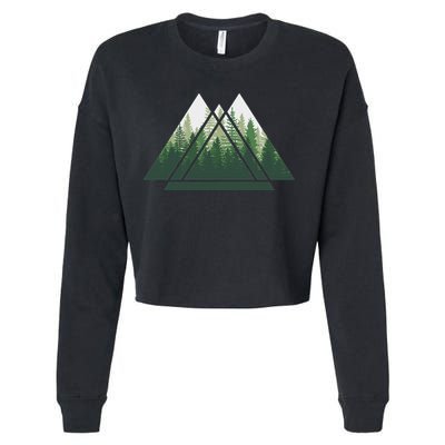 Forest Nature Triangle Minimalism Cropped Pullover Crew