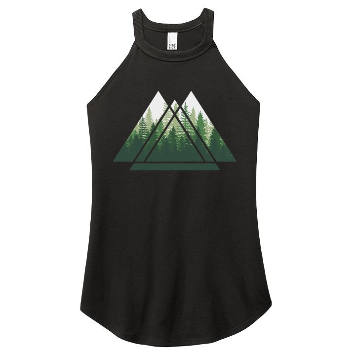 Forest Nature Triangle Minimalism Women's Perfect Tri Rocker Tank