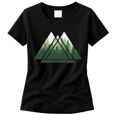 Forest Nature Triangle Minimalism Womens T-Shirt