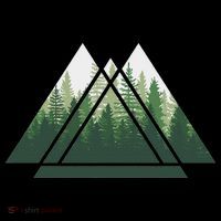 Forest Nature Triangle Minimalism Womens T-Shirt
