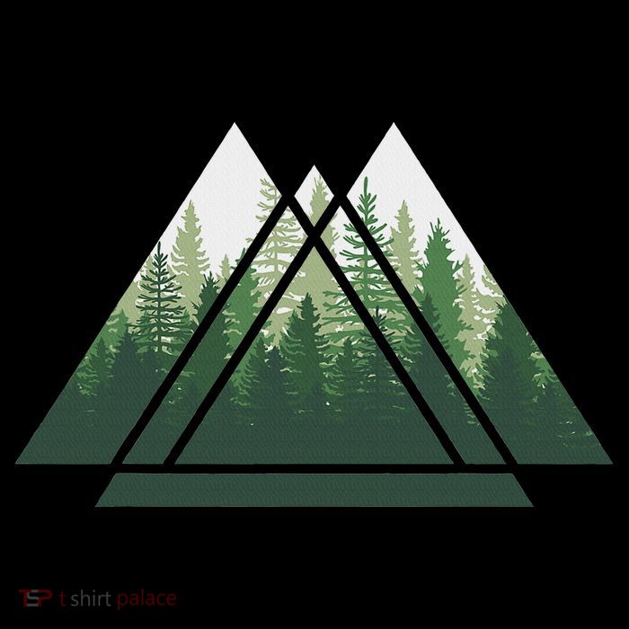 Forest Nature Triangle Minimalism Womens T-Shirt