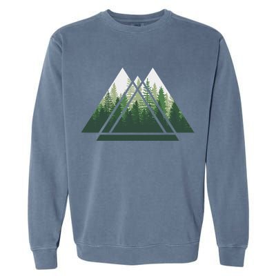 Forest Nature Triangle Minimalism Garment-Dyed Sweatshirt