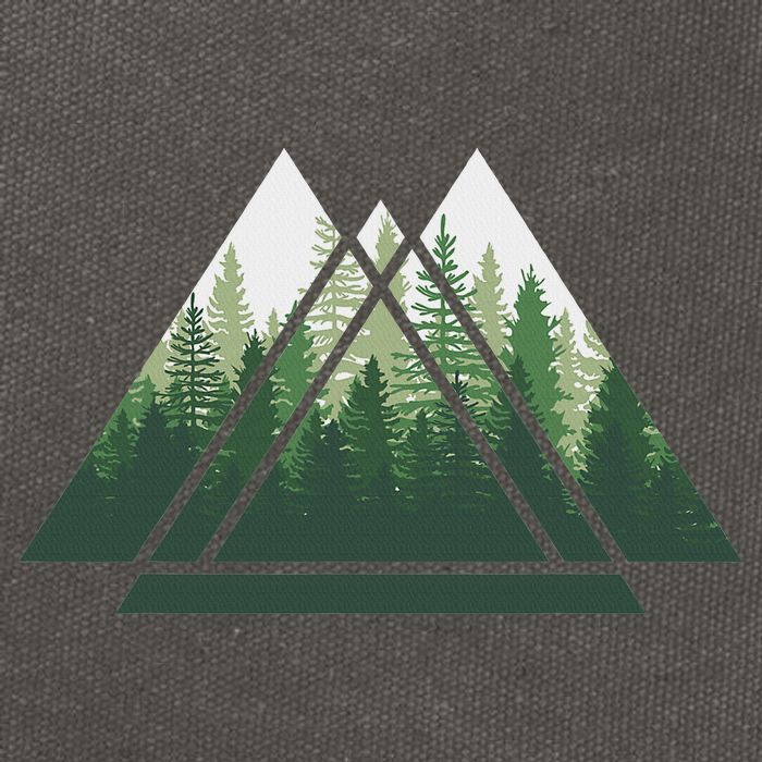 Forest Nature Triangle Minimalism Cotton Canvas Backpack