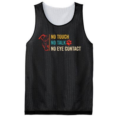 Funny No Touch No Talk No Eye Contact Dog Vintage Quote Mesh Reversible Basketball Jersey Tank