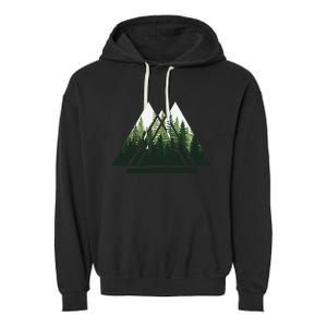 Forest Nature Triangle Minimalism Garment-Dyed Fleece Hoodie