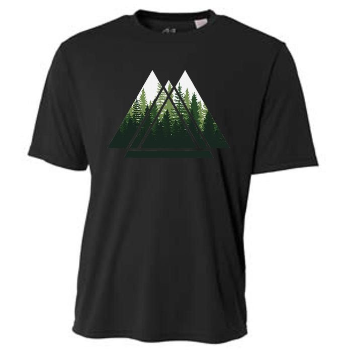 Forest Nature Triangle Minimalism Cooling Performance Crew T-Shirt