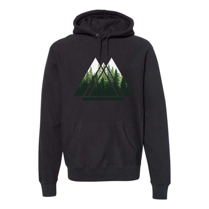 Forest Nature Triangle Minimalism Premium Hoodie