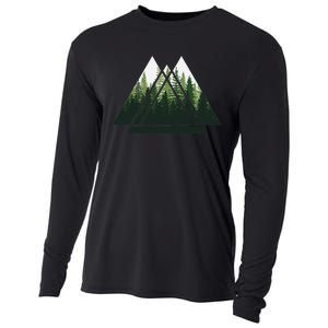 Forest Nature Triangle Minimalism Cooling Performance Long Sleeve Crew