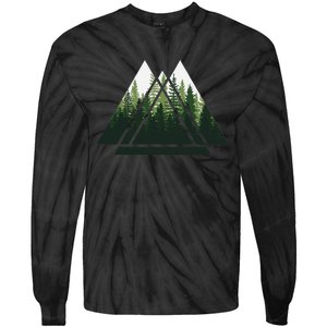 Forest Nature Triangle Minimalism Tie-Dye Long Sleeve Shirt