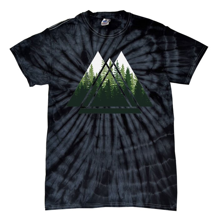 Forest Nature Triangle Minimalism Tie-Dye T-Shirt