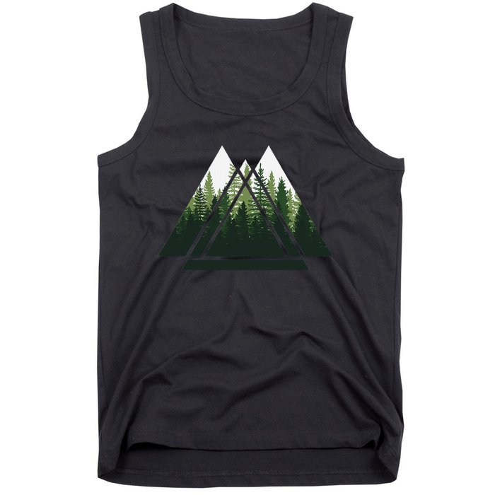 Forest Nature Triangle Minimalism Tank Top