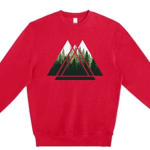 Forest Nature Triangle Minimalism Premium Crewneck Sweatshirt