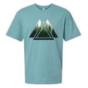 Forest Nature Triangle Minimalism Sueded Cloud Jersey T-Shirt