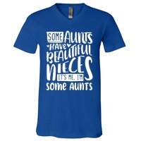 Funny Niece To Aunts Best Aunt Nieces Gift V-Neck T-Shirt