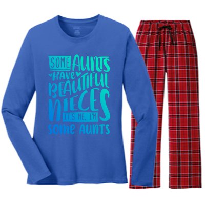 Funny Niece To Aunts Best Aunt Nieces Gift Women's Long Sleeve Flannel Pajama Set 