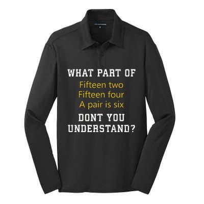 Fif N Two Fif N Four A Pair Is Six Funny Cribbage Game Silk Touch Performance Long Sleeve Polo