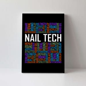 Funny Nail Tech Words Nail Technician Manicurist Design Canvas