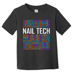 Funny Nail Tech Words Nail Technician Manicurist Design Toddler T-Shirt