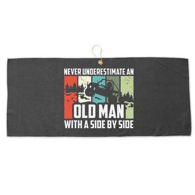 Funny Never Underestimate An Old Man With A Side By Side Utv Large Microfiber Waffle Golf Towel