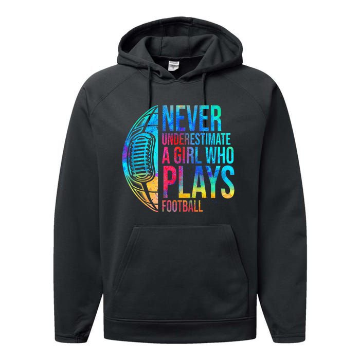 funny Never Underestimate A  Who Plays Football Performance Fleece Hoodie