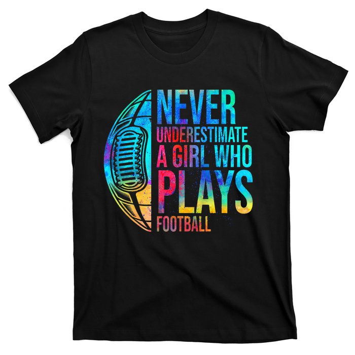 funny Never Underestimate A  Who Plays Football T-Shirt