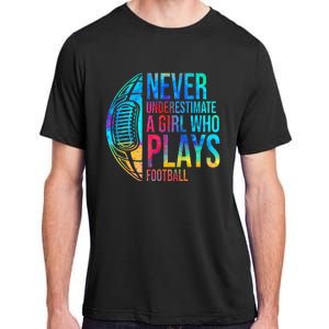 funny Never Underestimate A  Who Plays Football Adult ChromaSoft Performance T-Shirt