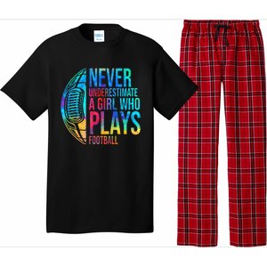 funny Never Underestimate A  Who Plays Football Pajama Set